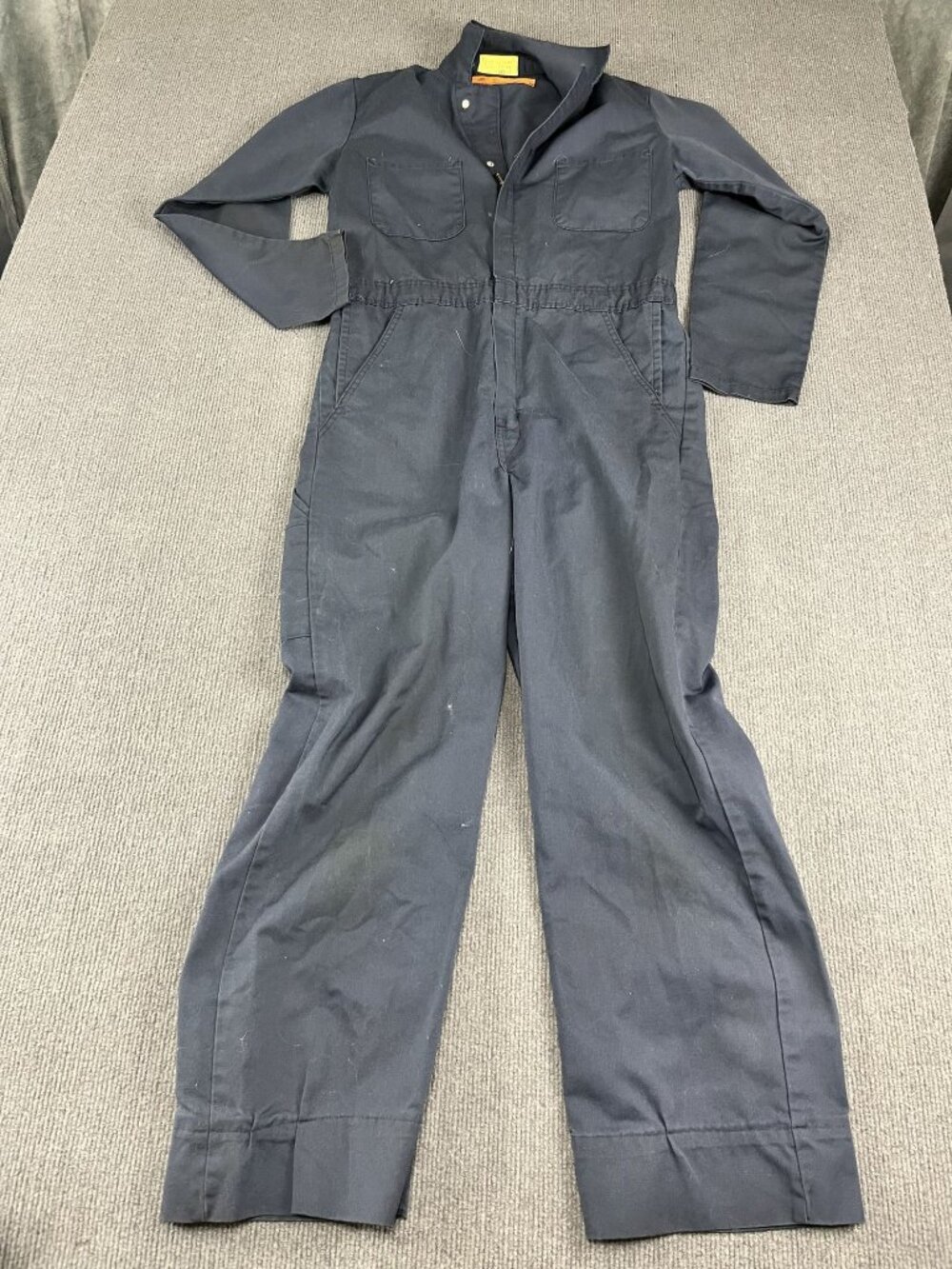 Durable Press Navy Blue 38-LN Coveralls Pockets & Zipper Closure